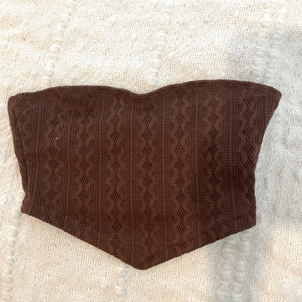 SHEIN brown knit bandeau top